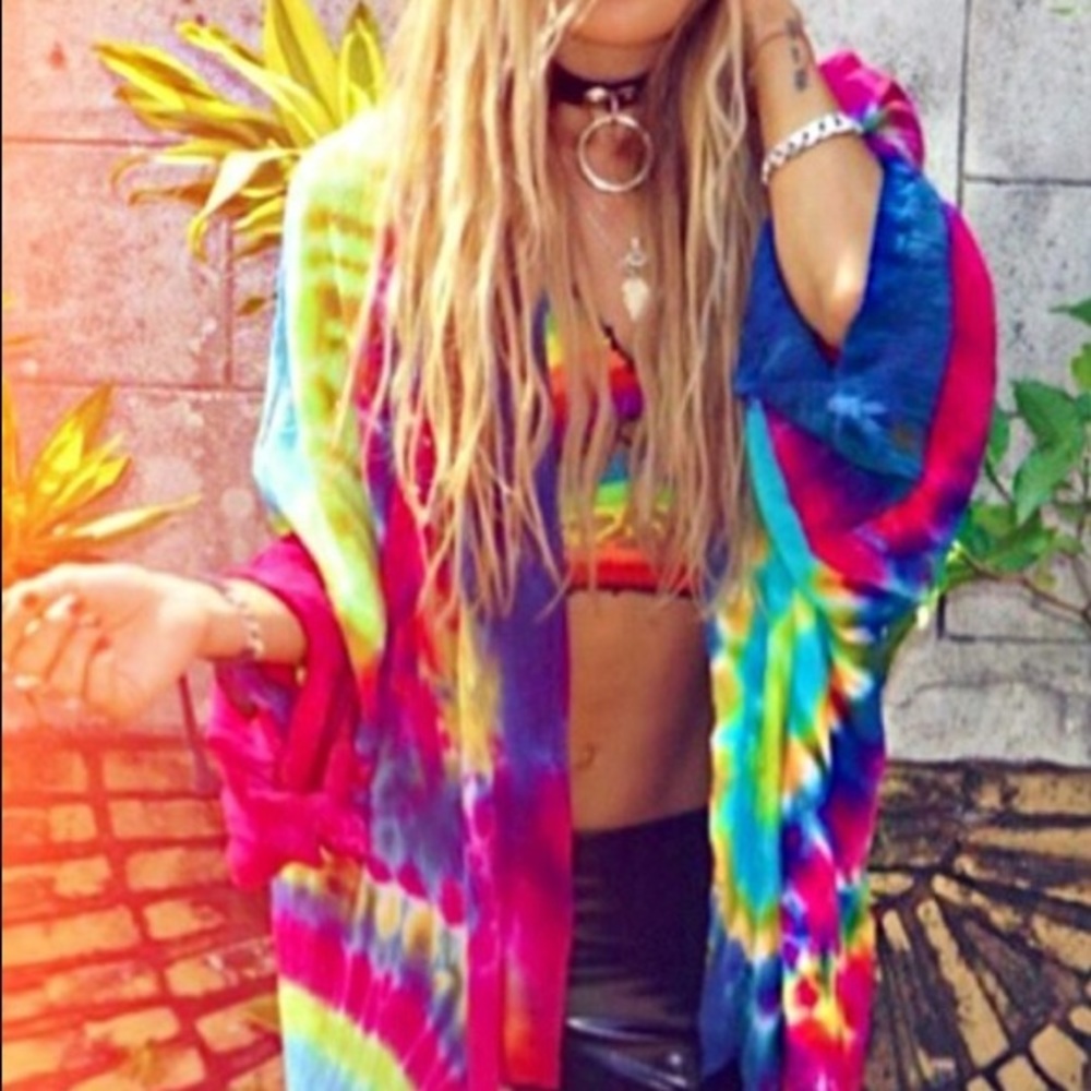 Rat & Boa Tie Dye Kimono